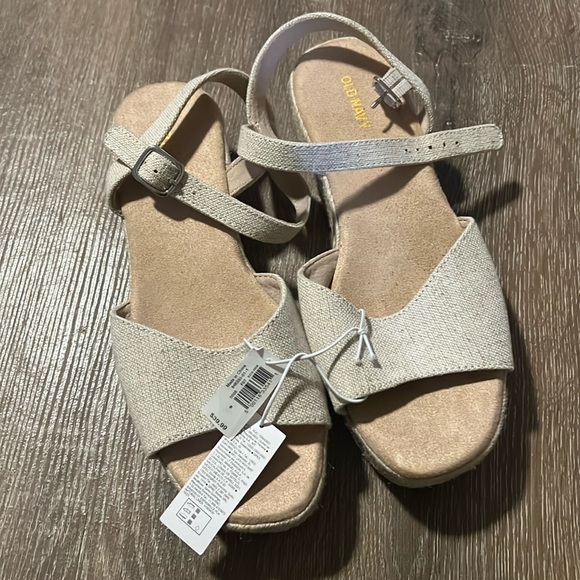 Old Navy Shoes - Old Navy Totally Natural Canvas Platform Espadrille Sandals Womens Size 8 New